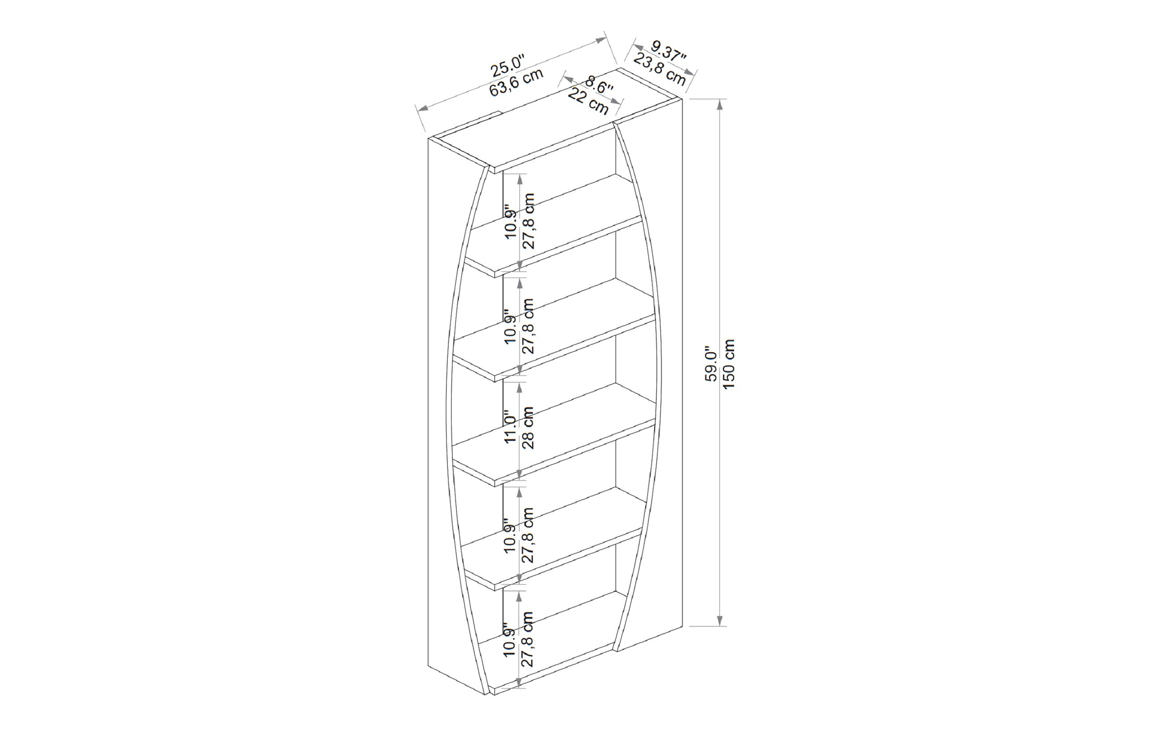 Etajera Seli, pin + alb  2